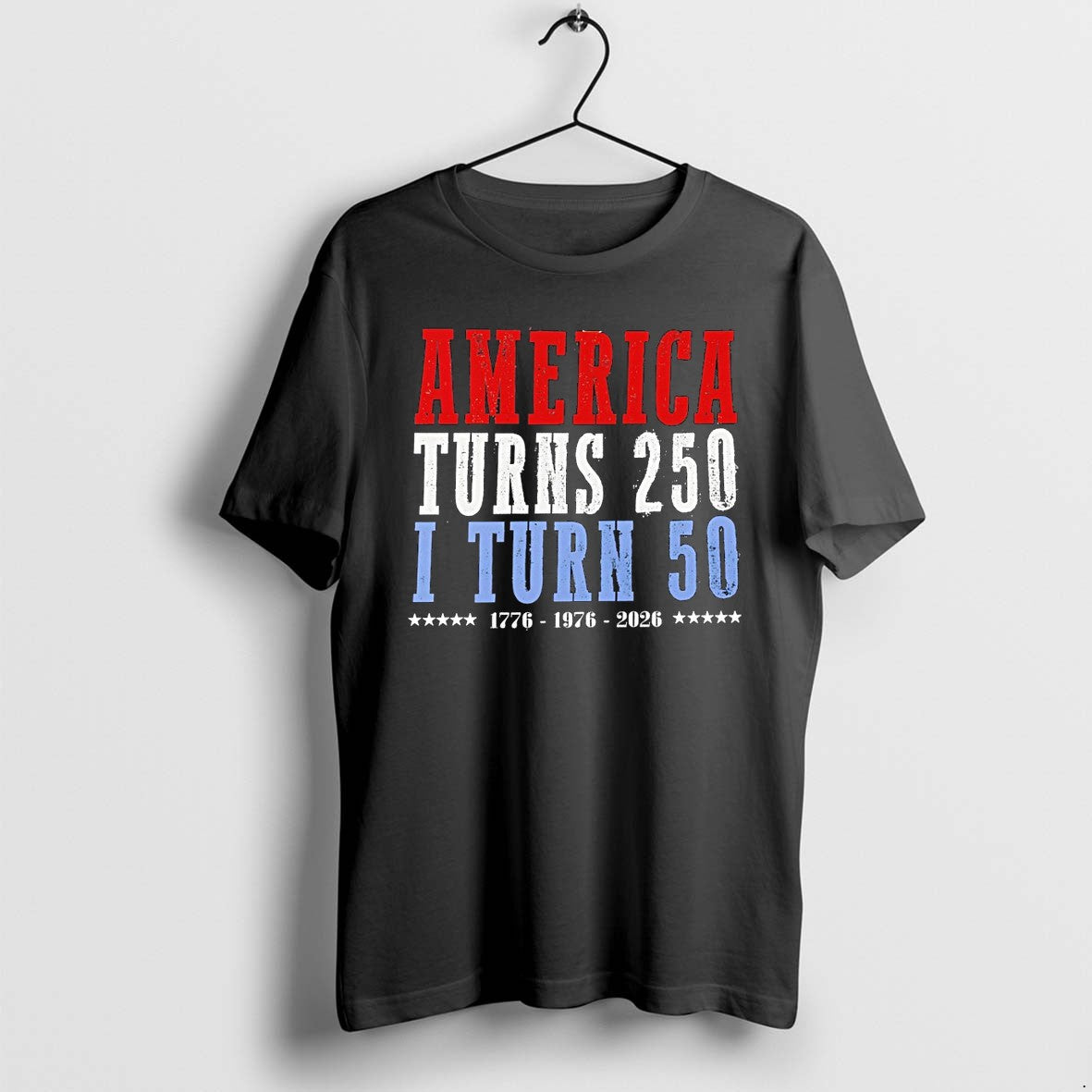 Original Birthday Milestone Tee Featuring America Turns 250 And I Turn 50 Years Tshirts
