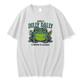Original Born To Dilly Dally And Known To Lollygag Frog Cartoon Tee Tshirts Jpg