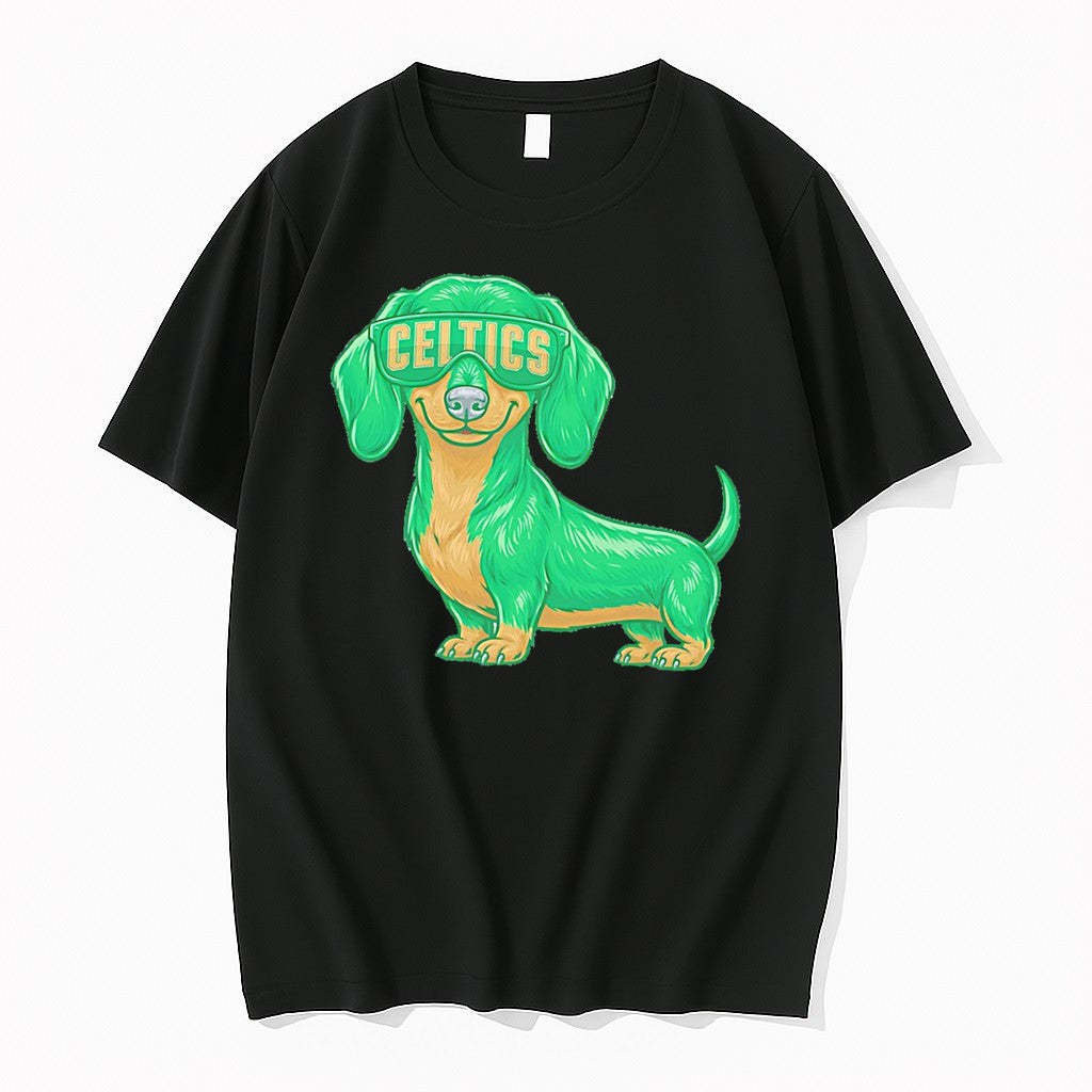 Original Boston Celtics Dachshund Dog Cartoon Tee Tshirts Jpg