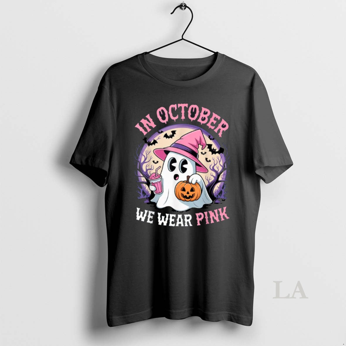 Original Breast Cancer In October We Wear Pink Ghost