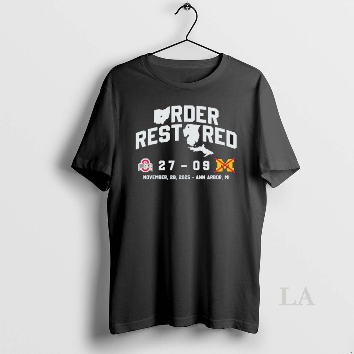 Original Buckeyes Order Restored 27 9 November 29 2025 T-Shirts, Hoodie, Sweatshirt | CoreVibeTees.com
