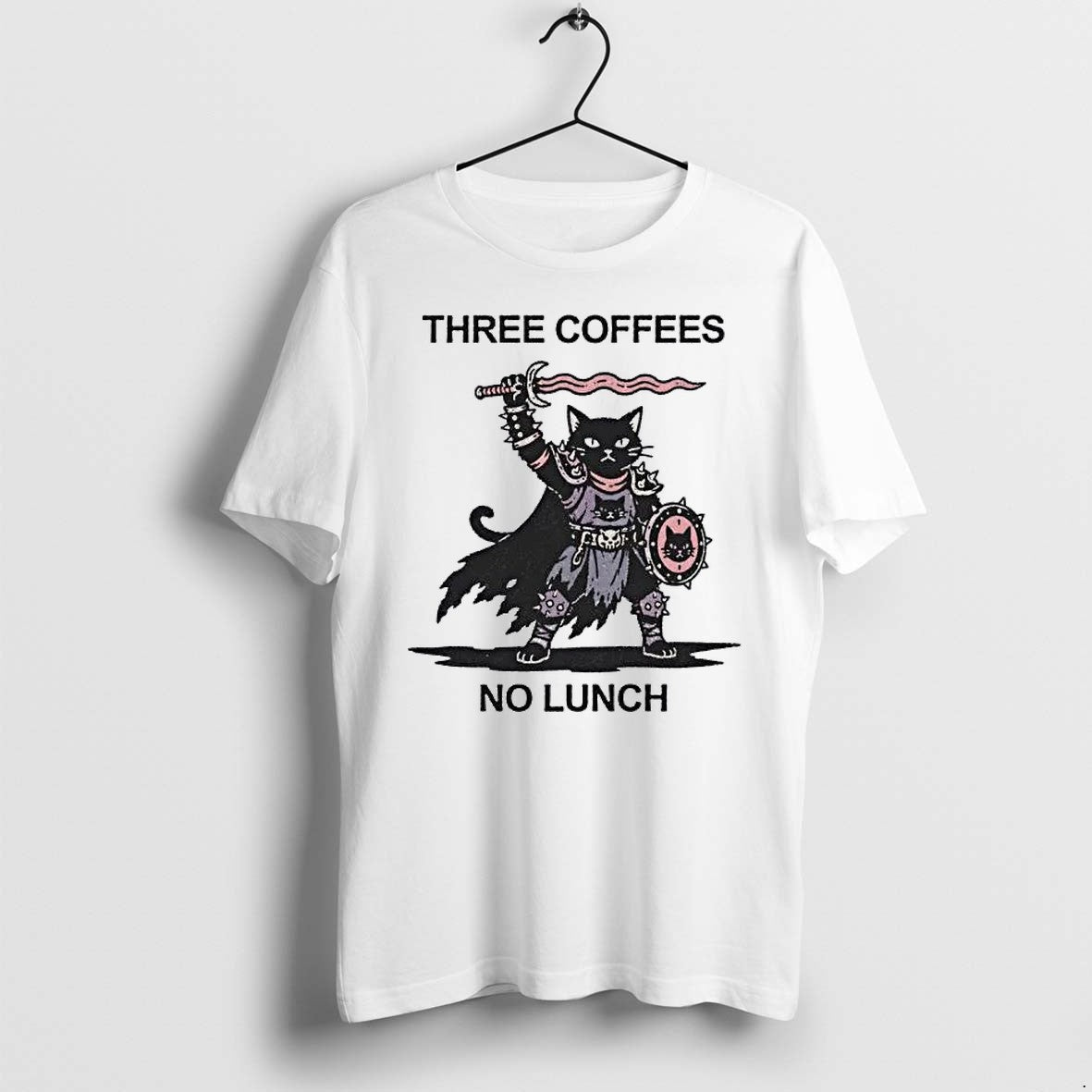 Original Cat Three Coffees No Lunch Tshirts Jpg