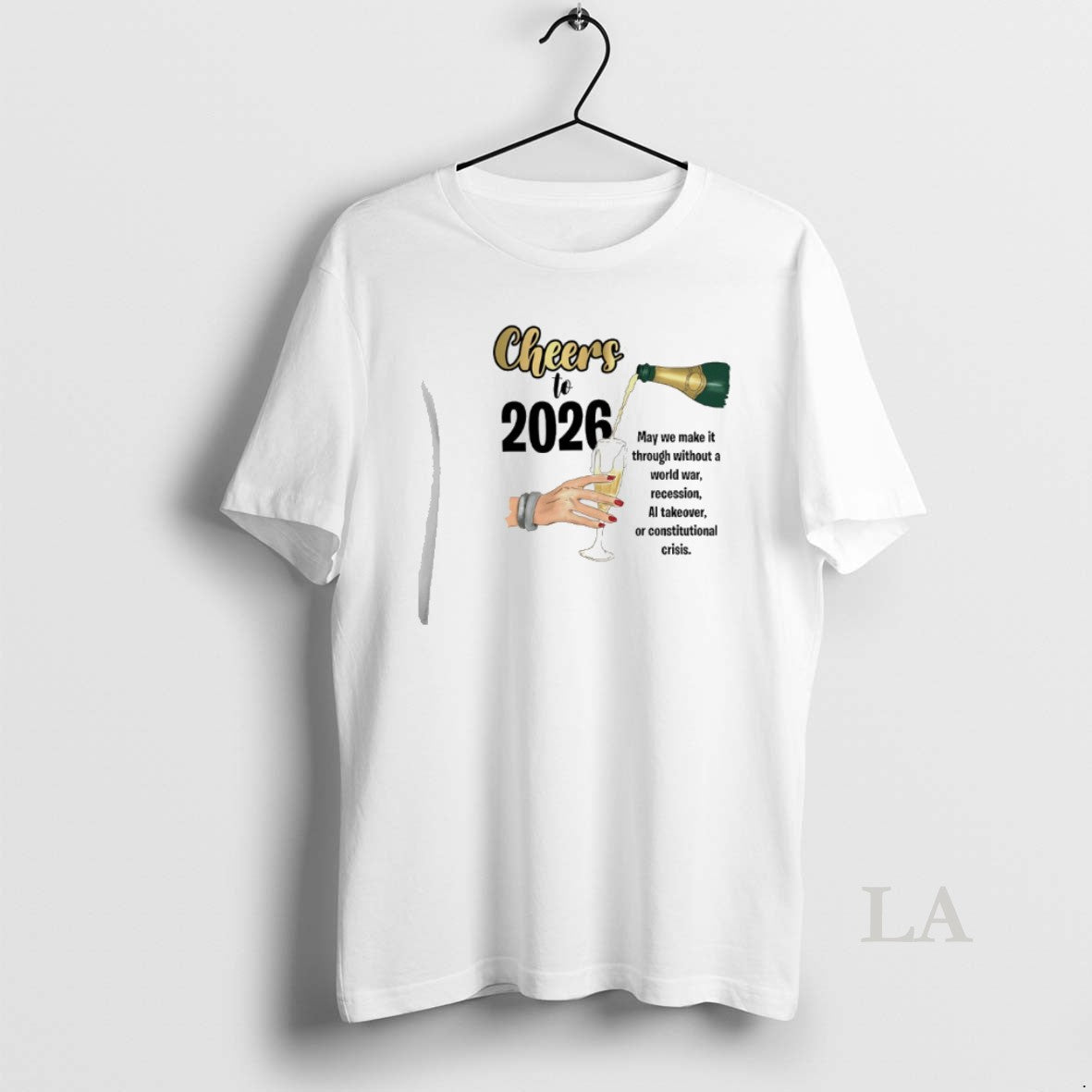 Original Cheers To 2026 May We Make It Though Without A World War Recession T-Shirts, Hoodie, Sweatshirt | CoreVibeTees.com