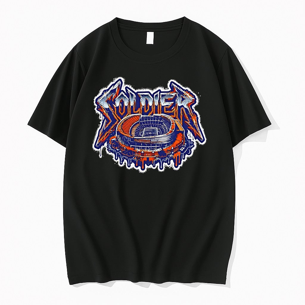 Original Chicago Bears Stadium Football Field Illustration Soldier Field Tshirts
