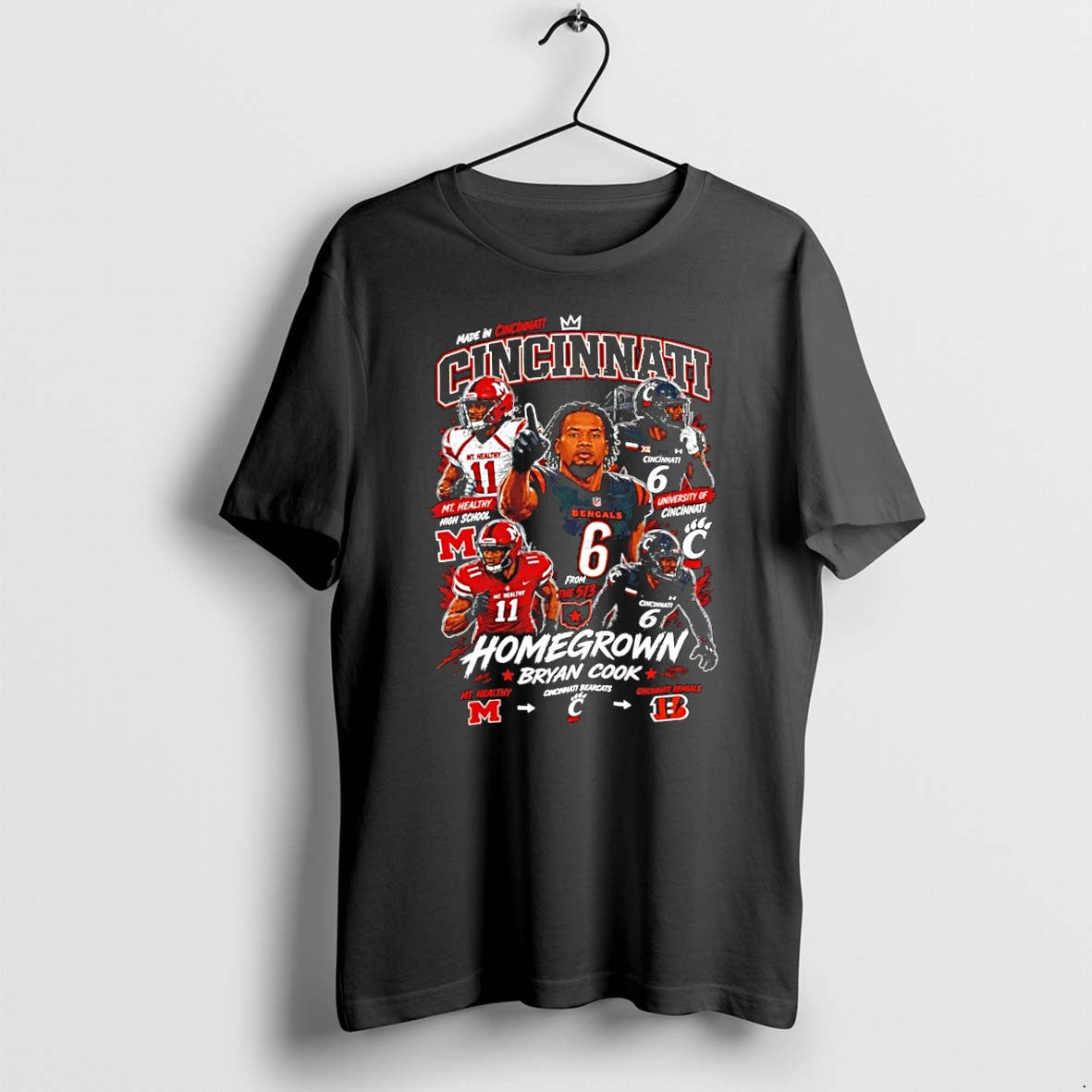 Original Cincinnati Homegrown Bryan Cook Collage Graphic Tshirts Jpg