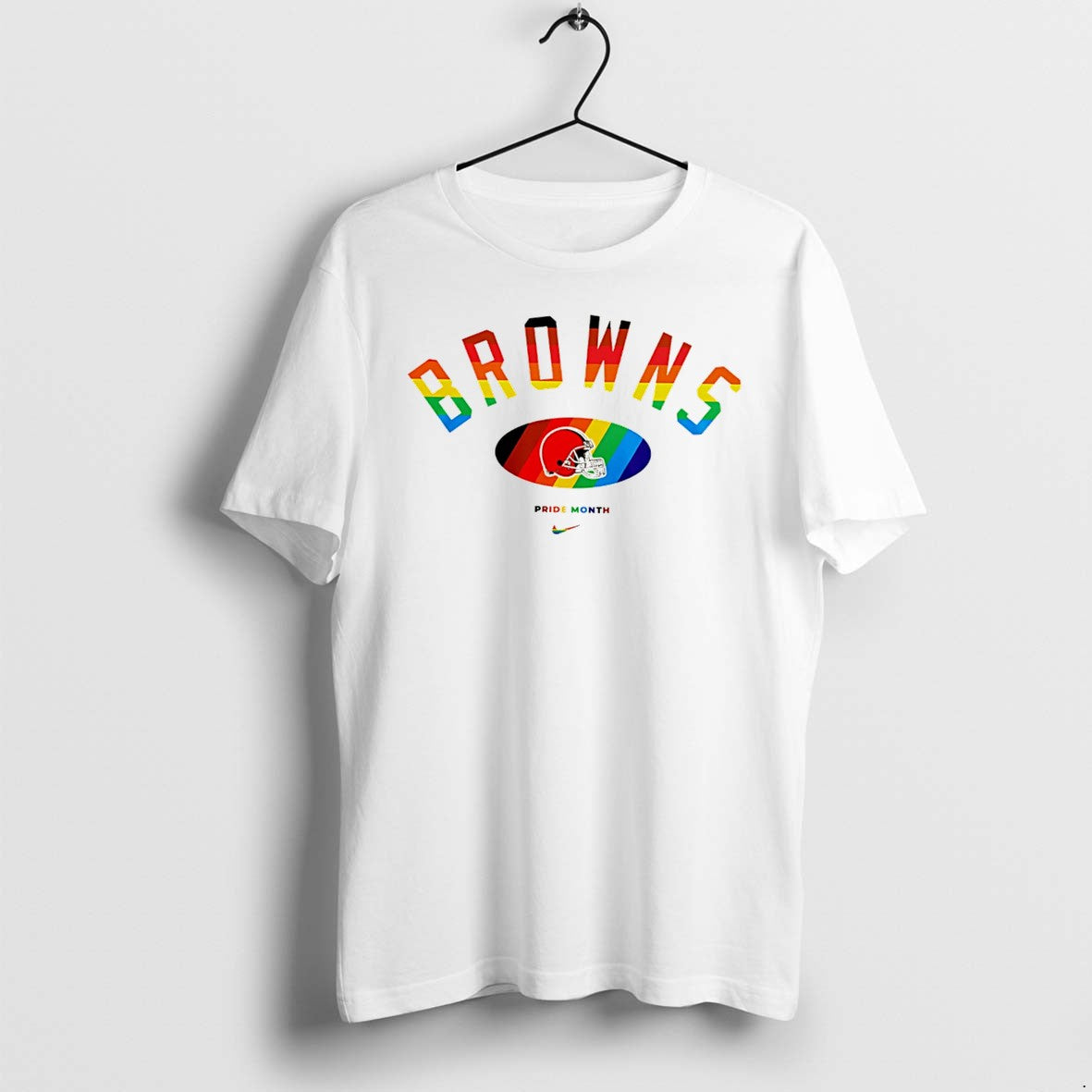 Original Cleveland Browns Pride Month Rainbow Logo Tee Tshirts Jpg