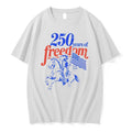 Original Cowboy Riding Horse Holding American Flag 250 Years Of Freedom 1776 2026 Tshirts