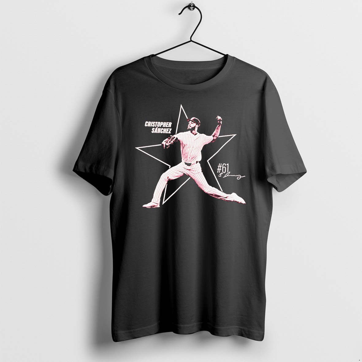 Original Cristopher Sanchez Philadelphia Phillies Signature Vintage Tee Tshirts