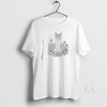 Original Cute Sitting Cat In Floral Garden Watercolor T-Shirts, Hoodie, Sweatshirt | CoreVibeTees.com