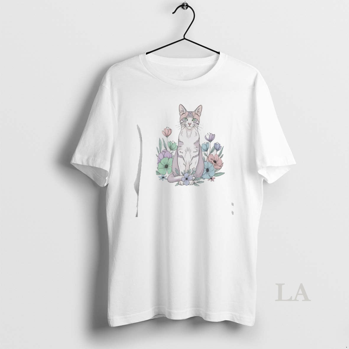 Original Cute Sitting Cat In Floral Garden Watercolor T-Shirts, Hoodie, Sweatshirt | CoreVibeTees.com