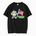 Original Dads Cartoons Soccer Ball Holding American Flag World Cup 2026 Black Tshirts