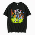 Original Darkest Dad Skeleton Carrying Children Garden Playtime Black Tshirts