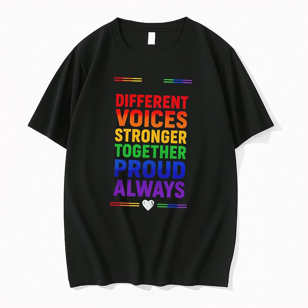 Original Different Voices Stronger Together Proud Always Rainbow Tee Tshirts