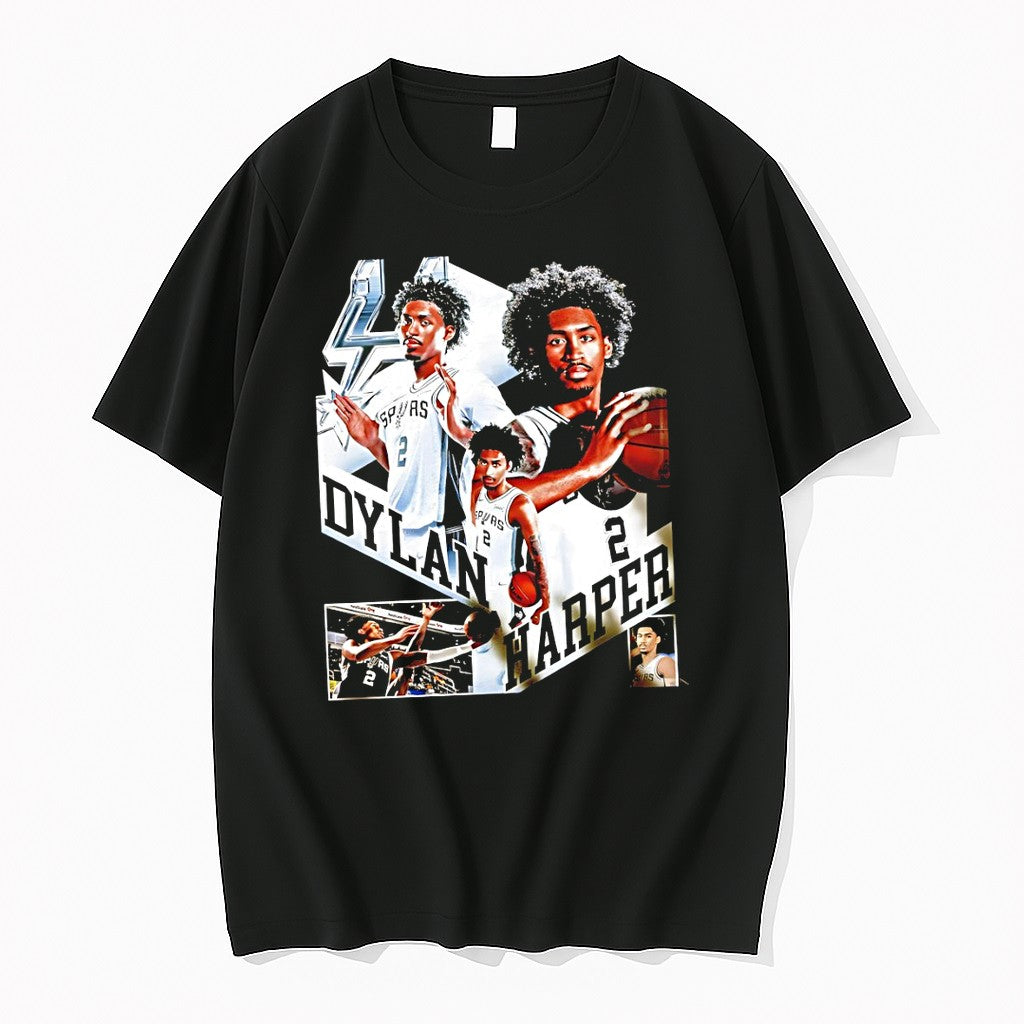 Original Dylan Harper San Antonio Spurs Basketball Player Graphic Vintage Tshirts