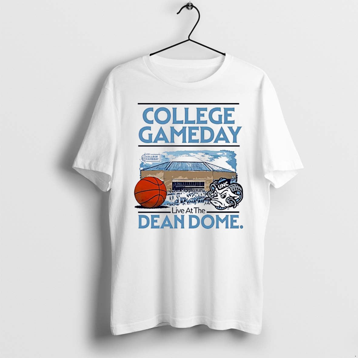 Original Espn College Gameday Live At The Dean Dome North Carolina Tar Heels White Tshirts
