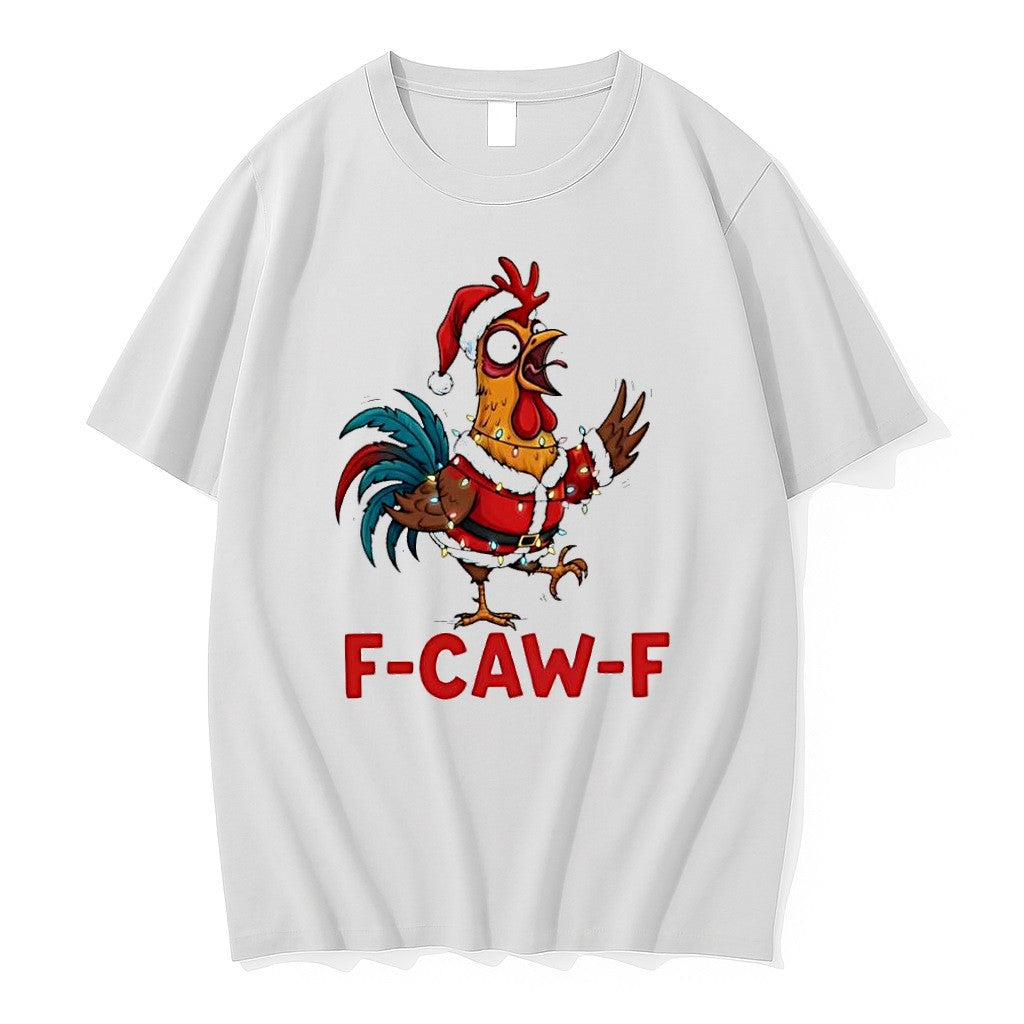 Original F Caw F Chicken Funny Christmas Rooster Tshirts Jpg