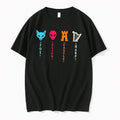 Original Fox Alien Castle Harp Icons Vertical Text Graphic Black Tshirts Jpg