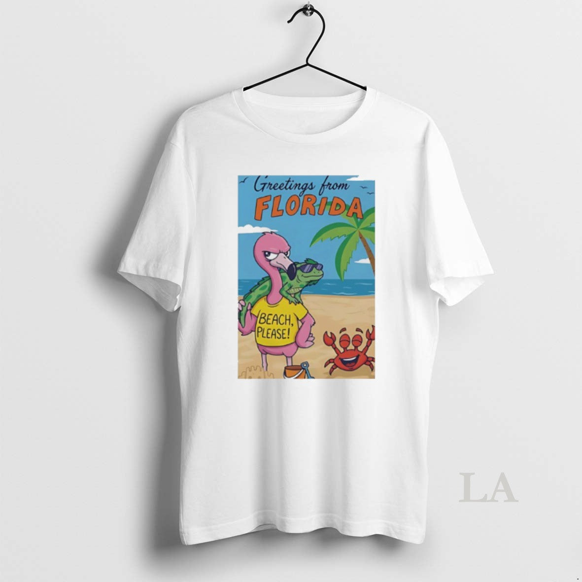 Original Greetings From Florida Pink Flamingo Iguana Beach Please Happy Crab T-Shirts, Hoodie, Sweatshirt | CoreVibeTees.com