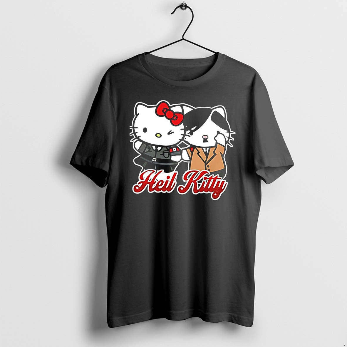 Original Heil Kitty Parody Hitler Hello Kitty Black Tshirts Jpg