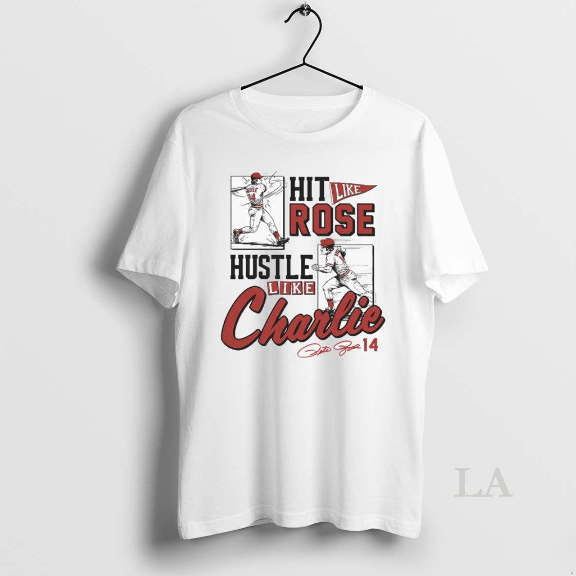 Original Hit Like Pete Rose Hustle Like Charlie Cincinnati Reds Signature T-Shirts, Hoodie, Sweatshirt | CoreVibeTees.com