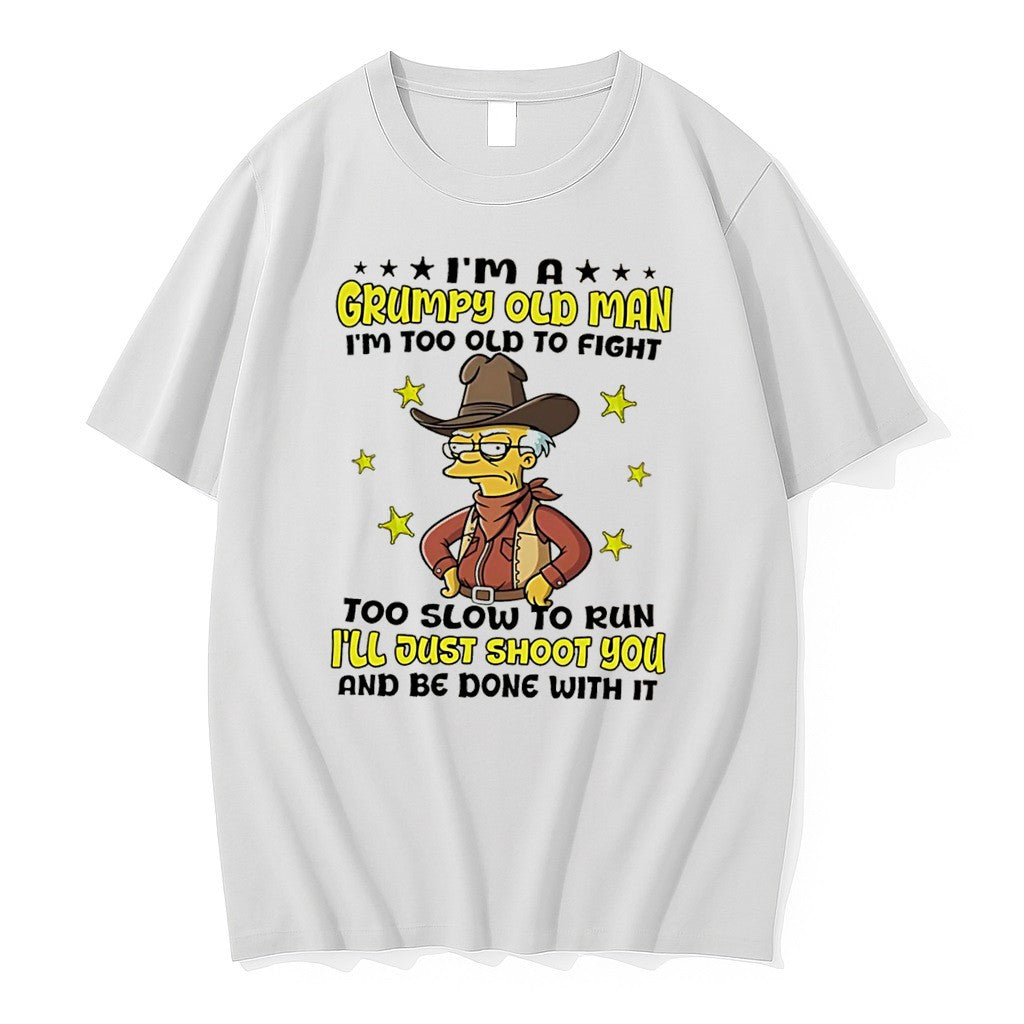 Original Im A Grumpy Old Man Im Too Old To Fight Abraham Simpson Tee Tshirts