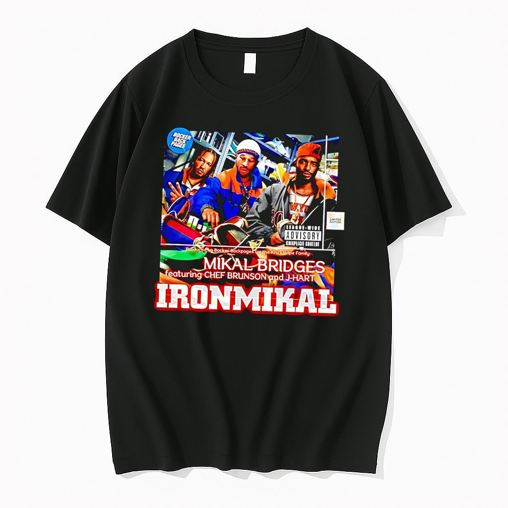 Original Ironmikal Mikal Bridges Featuring Chef Brunson And J Hart Black Tshirts
