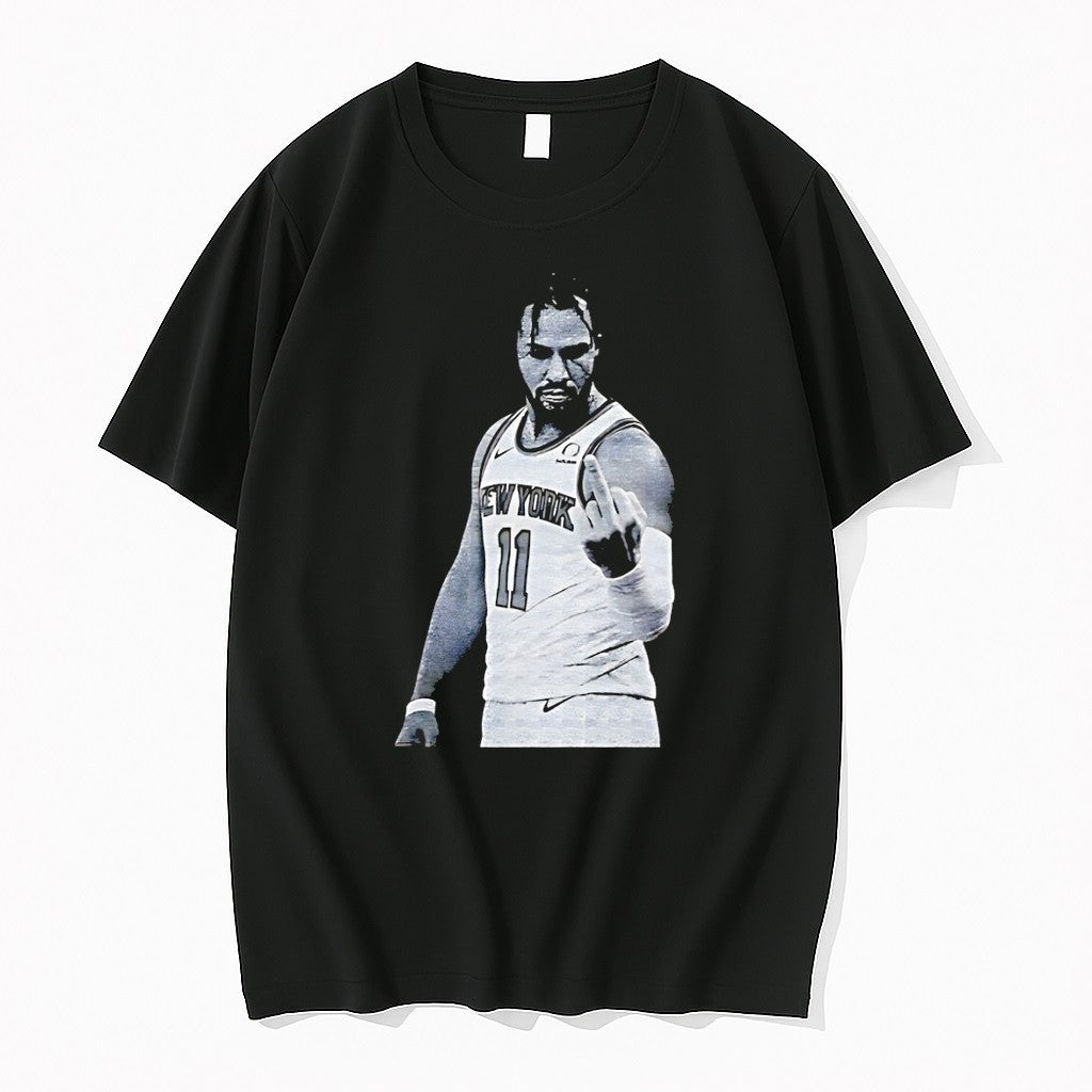 Original Jalen Brunson Middle Finger Halftone New York Knicks Basketball Finals Nba 2026 Tshirts