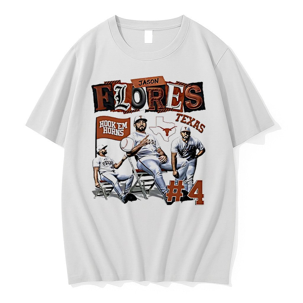 Original Jason Flores 4 Texas Longhorns Ncaa Baseball Collage Tshirts Jpg