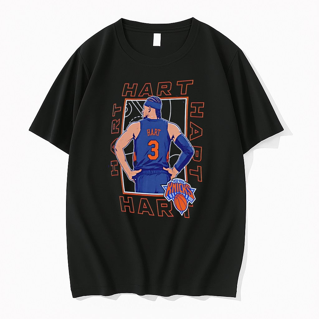 Original Josh Hart New York Knicks Athlete Portrait Illustration On A Blue Tshirts
