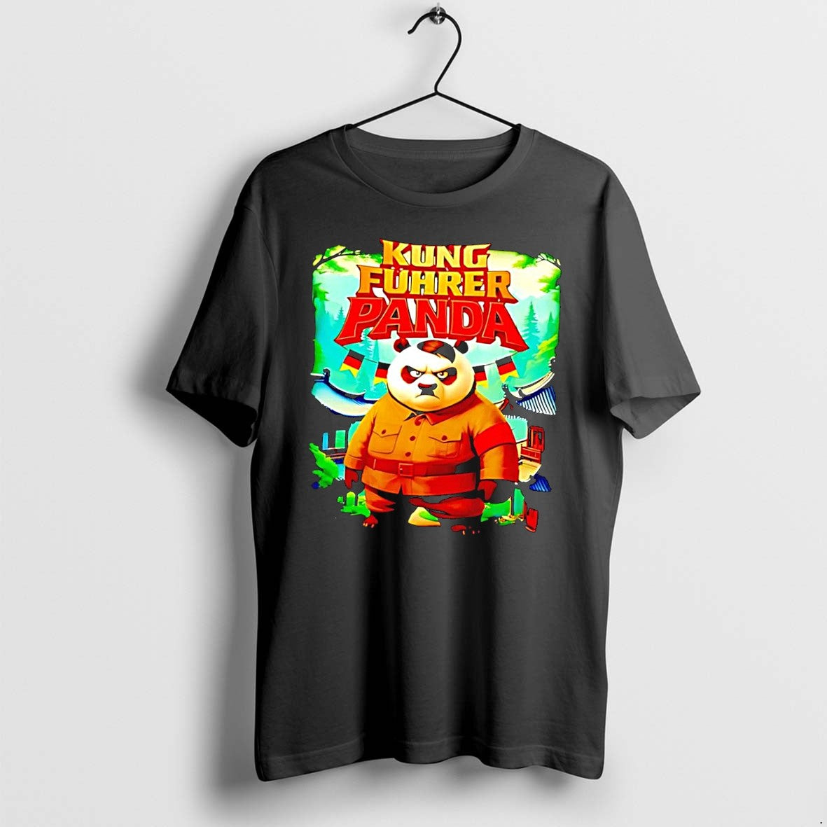Original Kung Fuhrer Panda Funny Black Tshirts Jpg