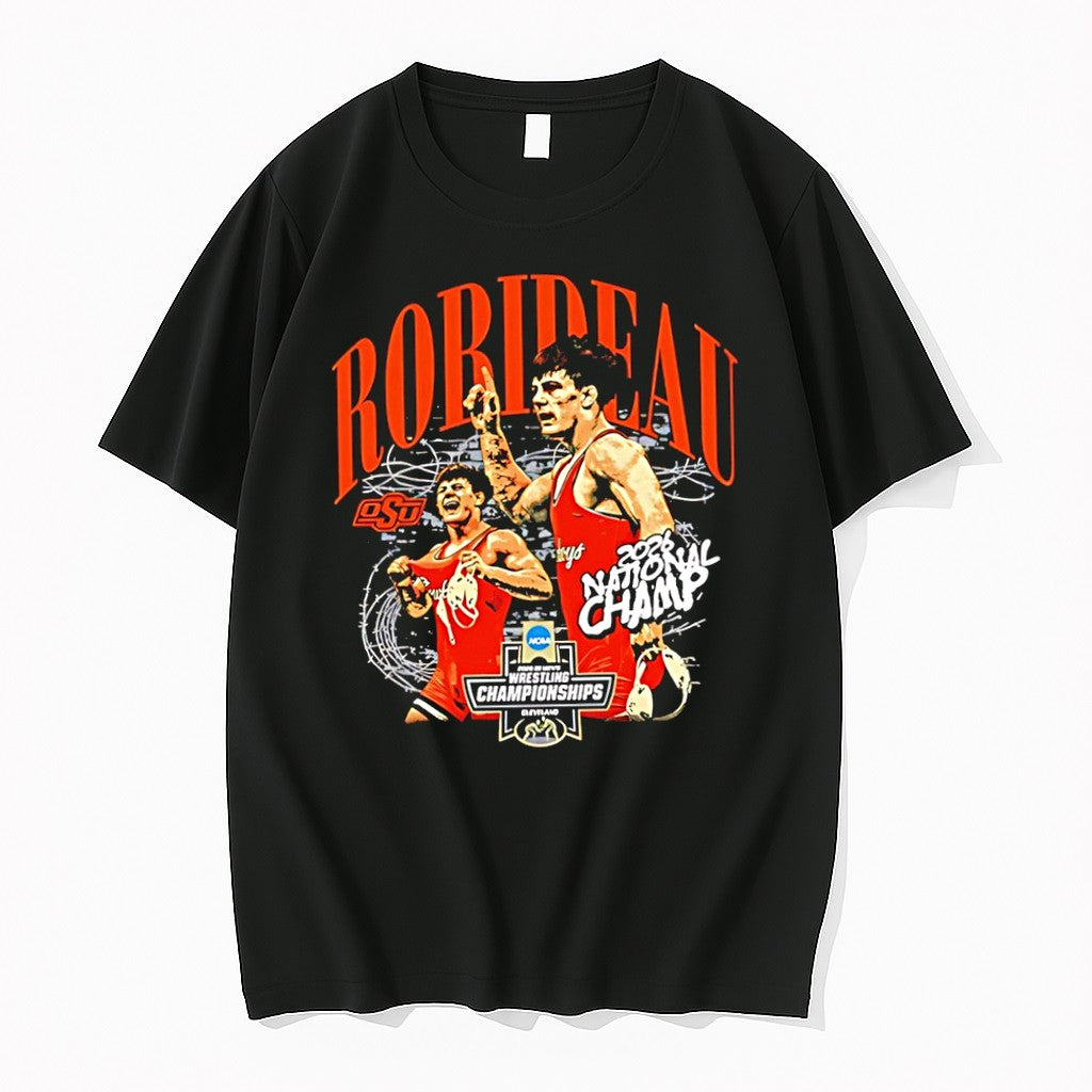 Original Landon Robideau Oklahoma State Wrestling 2026 National Champ Tshirts