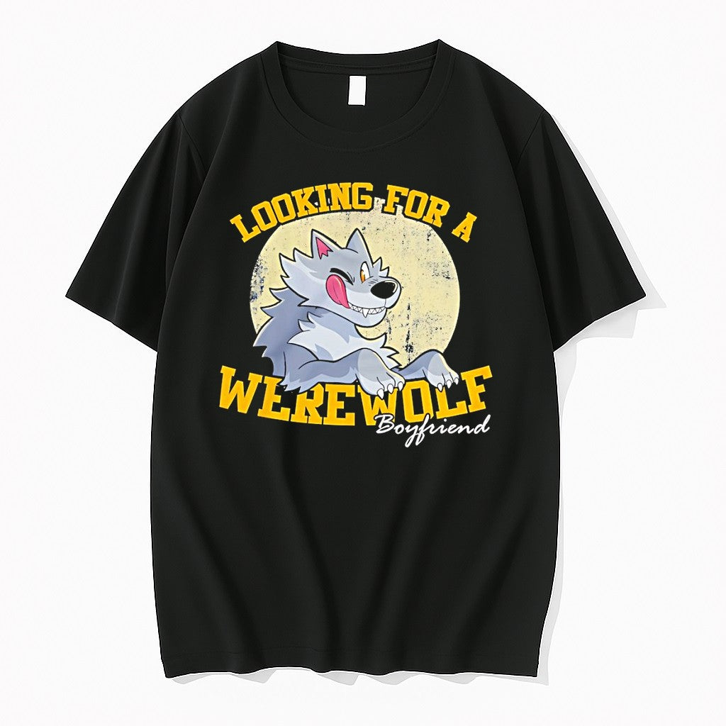 Original Looking For A Werewolf Boyfriend Cartoon Tshirts Jpg