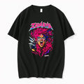 Original Mlw Zamaya Warrior Screaming Pink Hair Spiked Shoulder Pad Black Tshirts
