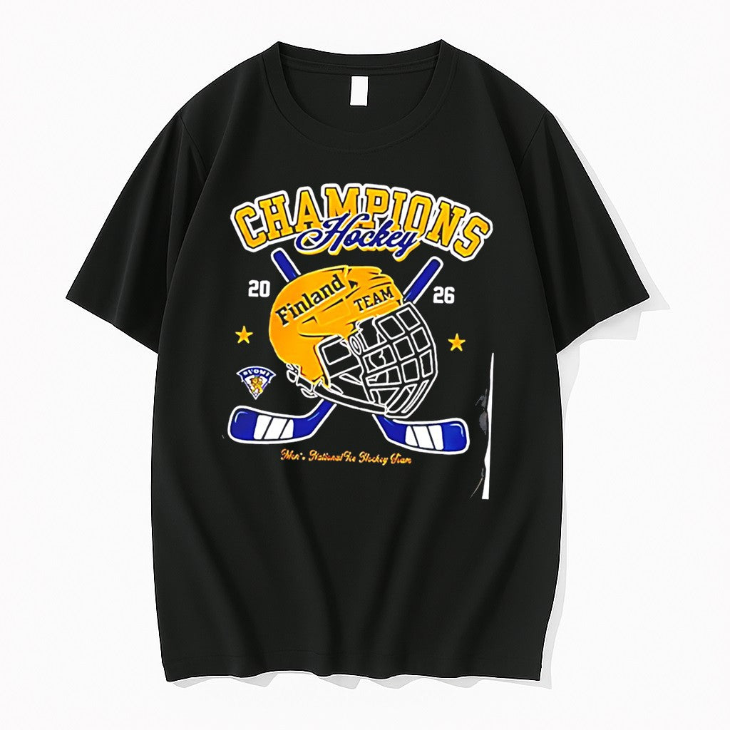 Original Maailman Mestarit Team Finland 2026 Iihf World Hockey Champions Tee Tshirts