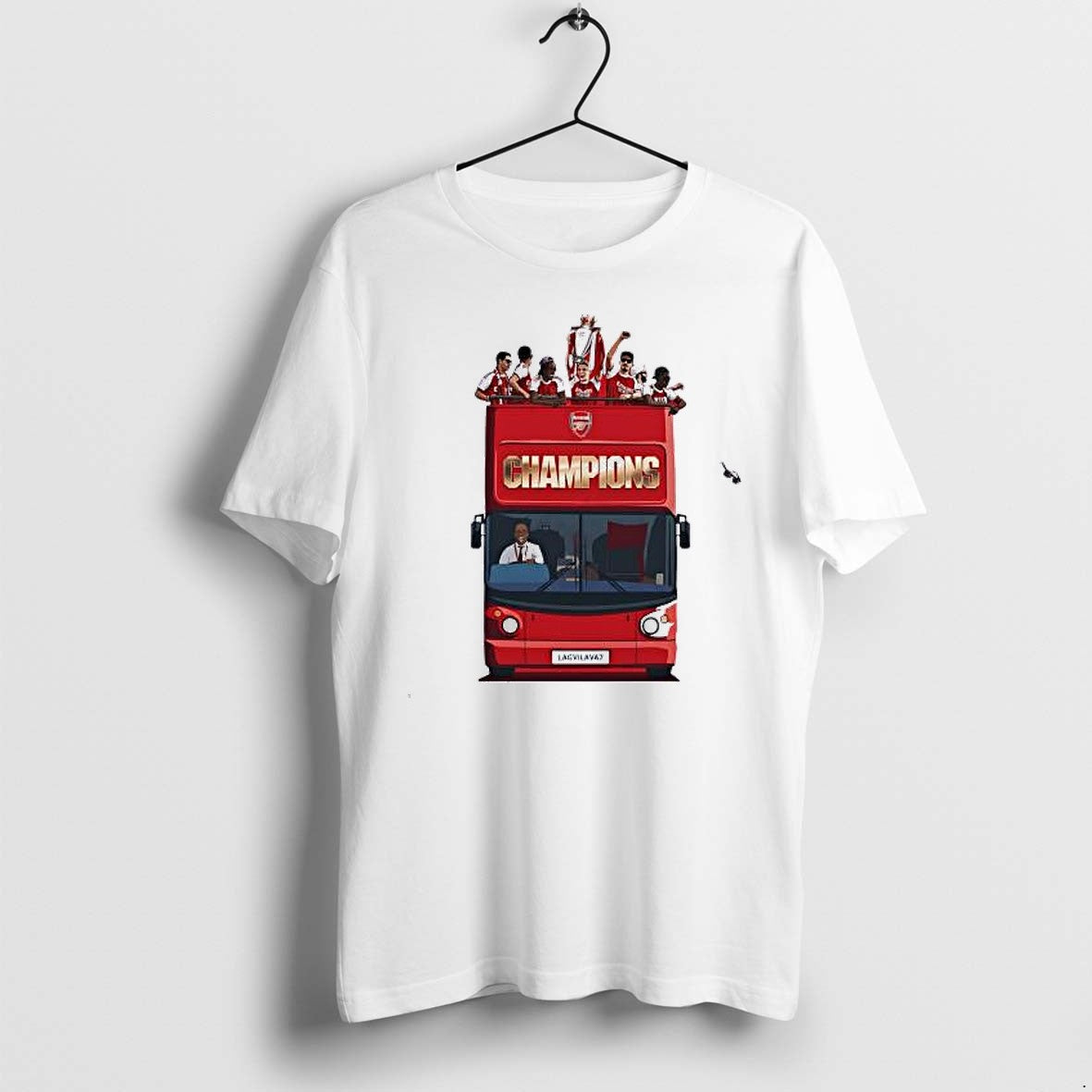 Original Martin Odegaard Arsenal Fc Premier League Champions Emirates Bus Tshirts