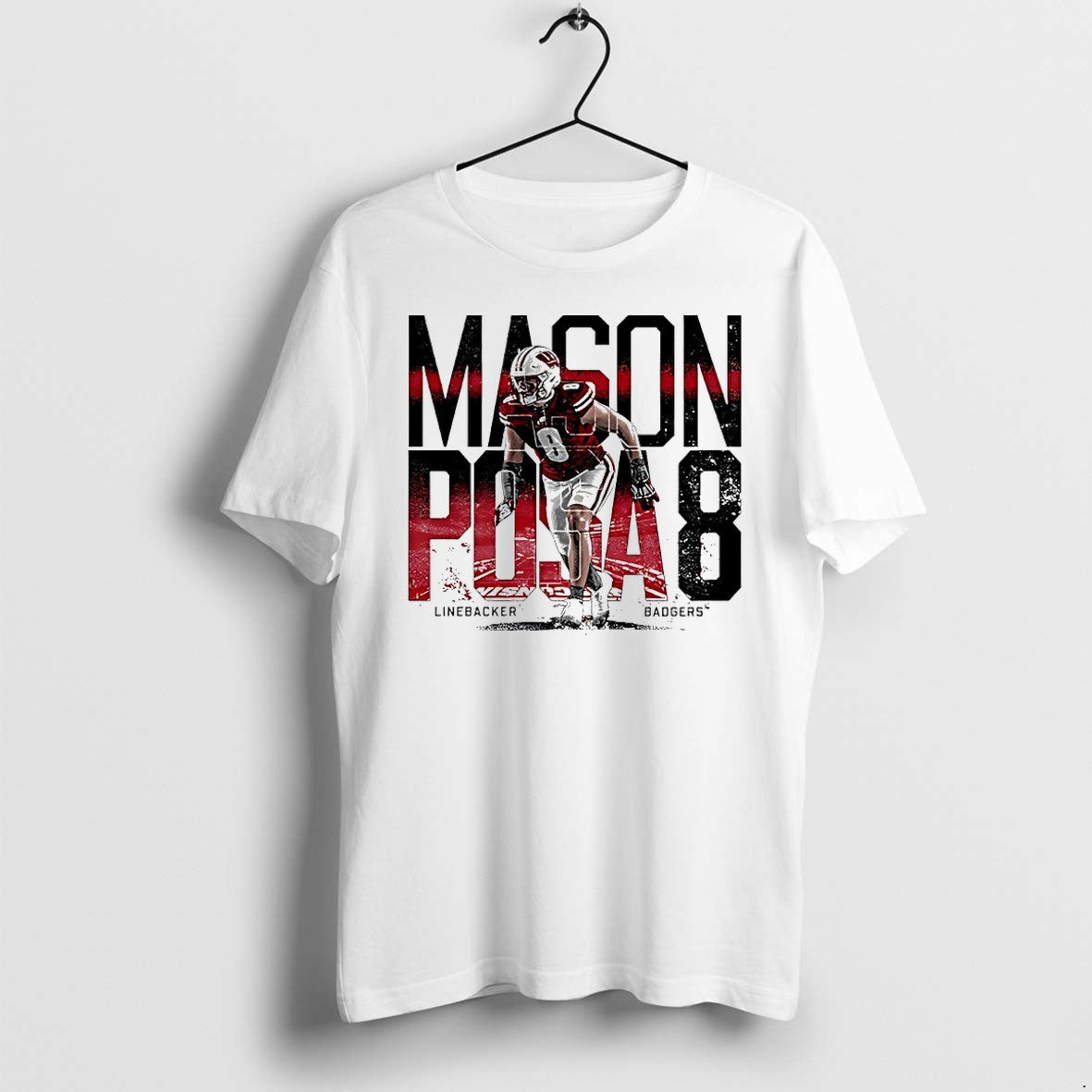 Original Mason Posa 8 Wisconsin Ncaa Football Linebacker Badgers Tshirts Jpg
