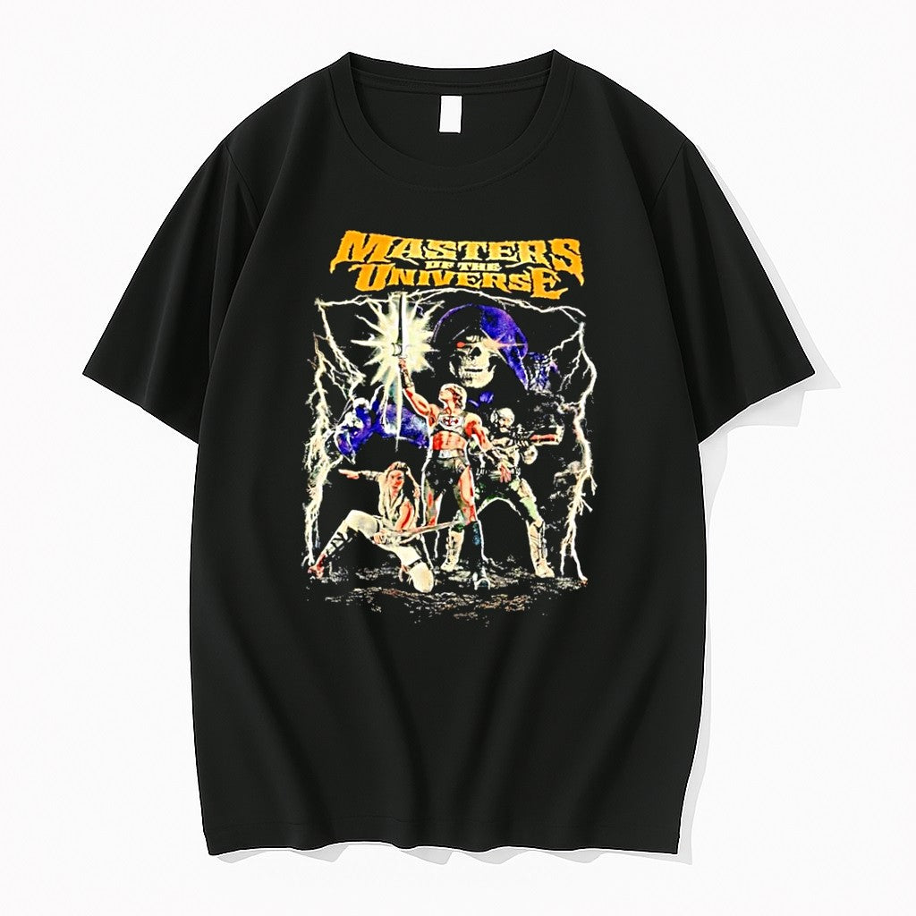 Original Masters Of The Universe He Man Skeletor Battle Illustration Black Tshirts