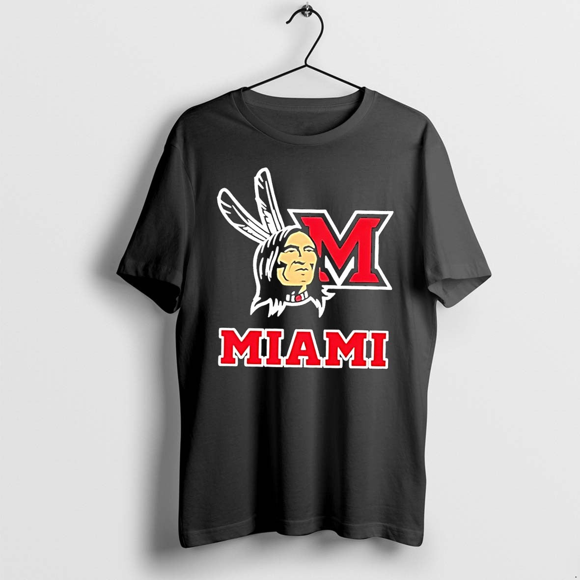 Original Miami University Redskins Logo Black Tshirts Jpg