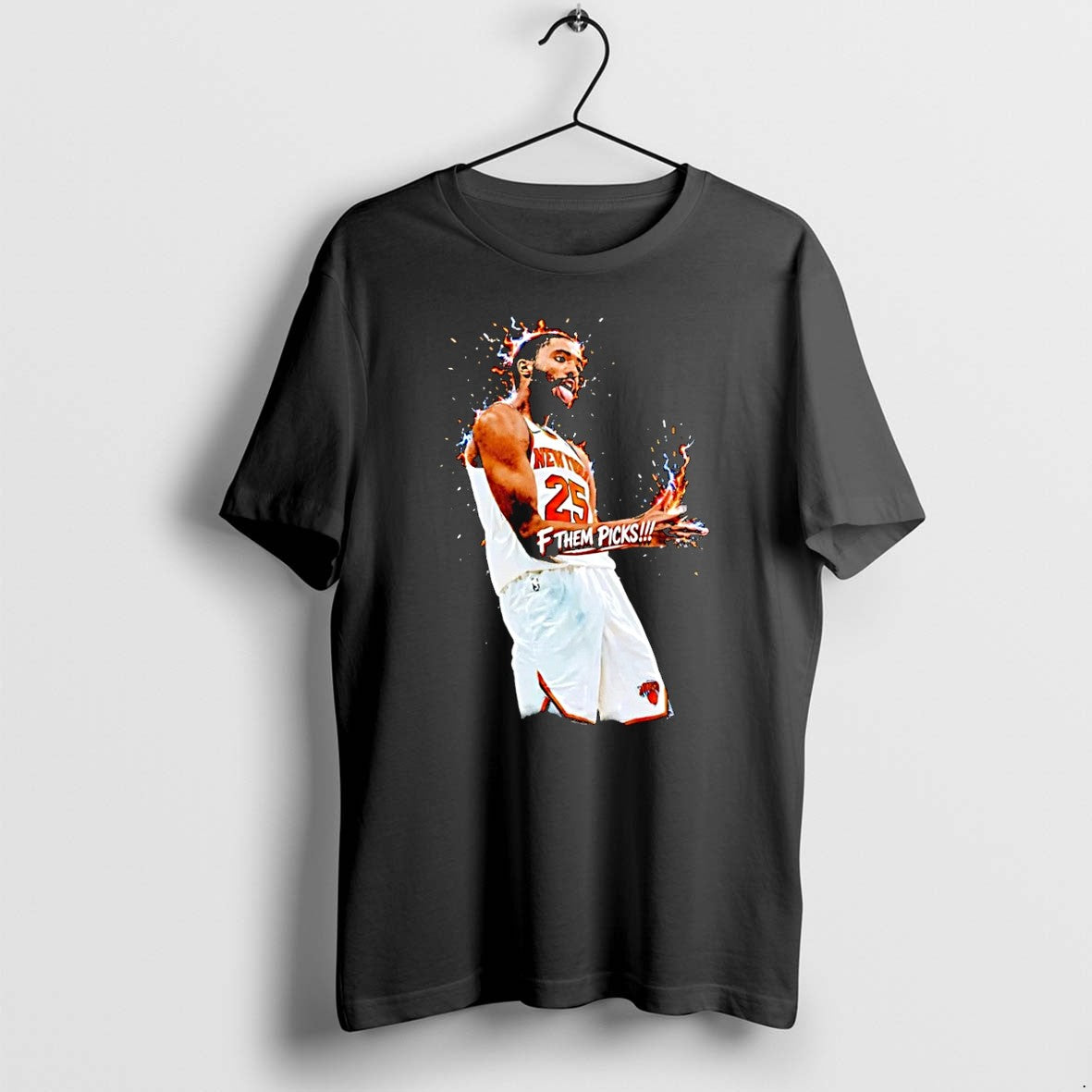 Original Mikal Bridges F Them Picks New York Knicks Black Tshirts Jpg