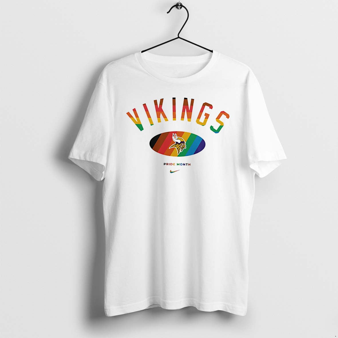 Original Minnesota Vikings Pride Month Rainbow Logo Tee Tshirts Jpg