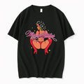 Original Misery Studios Woman Squatting Graphic Black Tshirts Jpg