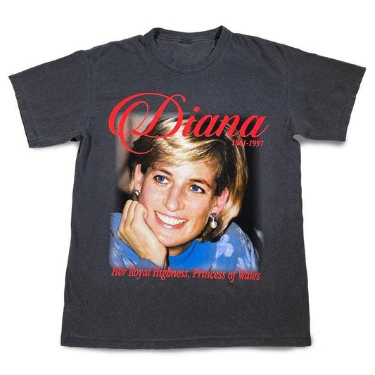 Original Moby Thrift Princess Diana  T-shirt, Vintage 90s style top clothing, Unisex graphic Streetwear shirts