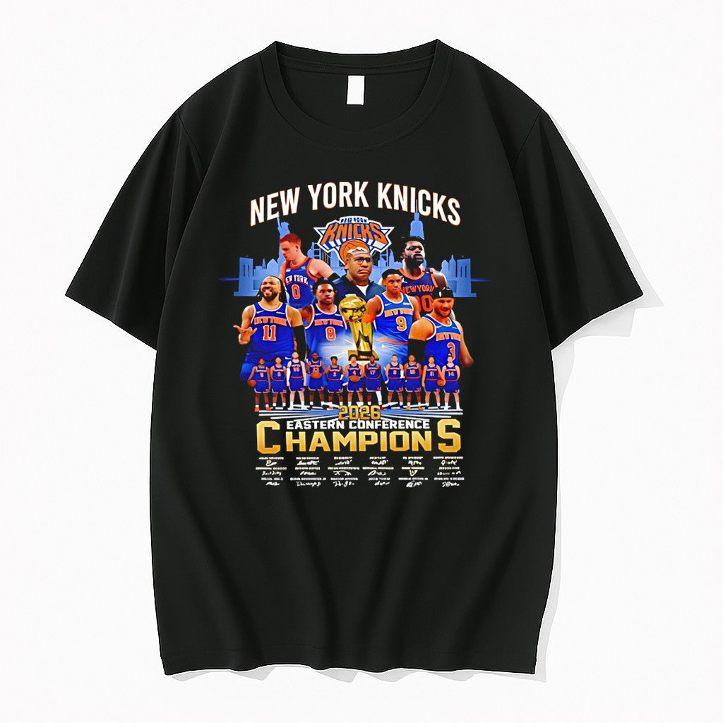 Original New York Knicks Basketball Champions Eastern Conference Signatures Tshirts