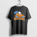 Original New York Knicks Snoopy In The Car Illustration Tee Tshirts Jpg