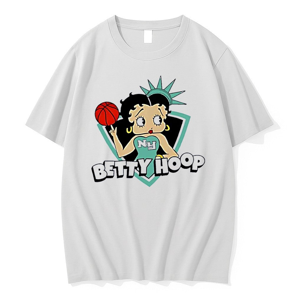 Original New York Liberty Betty Hoop White Tshirts Jpg