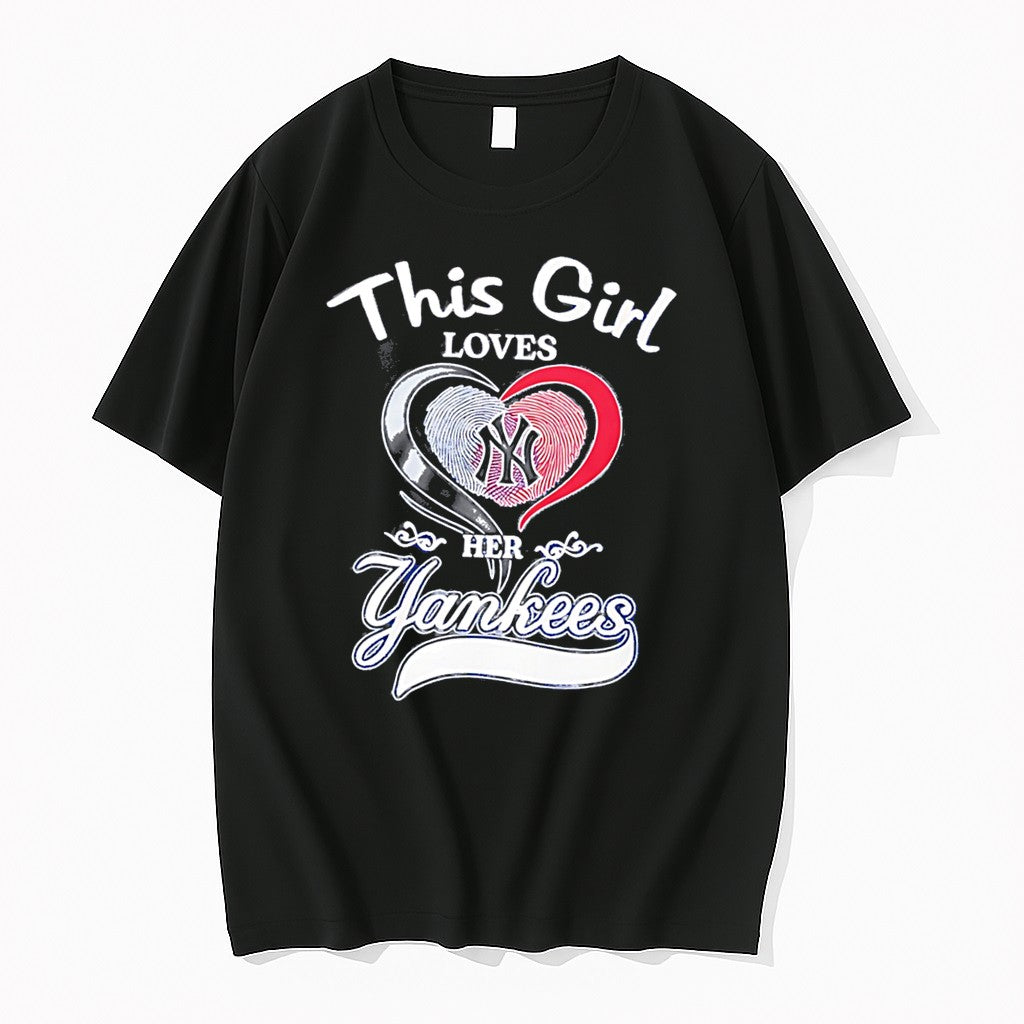 Original New York Yankees This Girl Loves Her Yankees Logo Tee Tshirts Jpg
