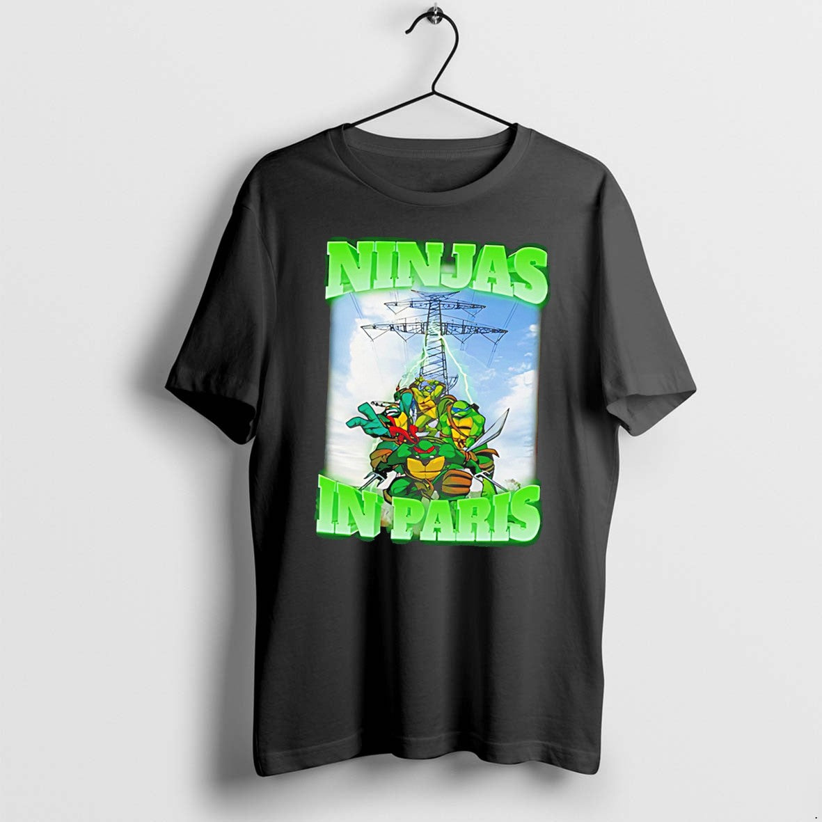 Original Ninjas In Paris Featuring Teenage Mutant Ninja Turtles Photo Frame Tee Tshirts