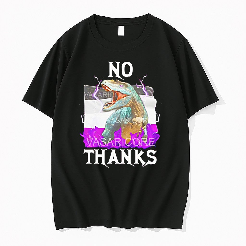 Original No Thanks Asexual Flag Pride Dinosaur Tshirts Jpg
