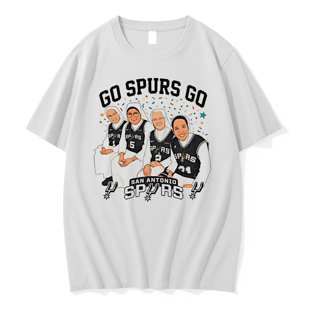 Original Nuns Cartoon Go Spurs Go San Antonio Spurs Basketball Nba 2026 Tshirts