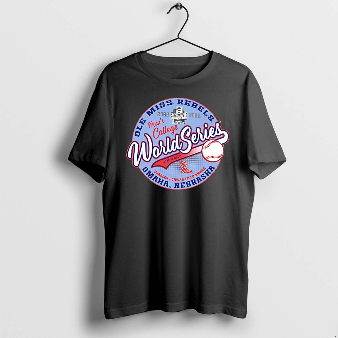 Original Ole Miss Rebels Baseball 2026 College World Series Logo Tee Tshirts